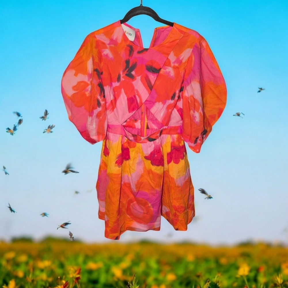 New De Loreta 'Candelaria' Orange Dress Size Small - Picture 5 of 7